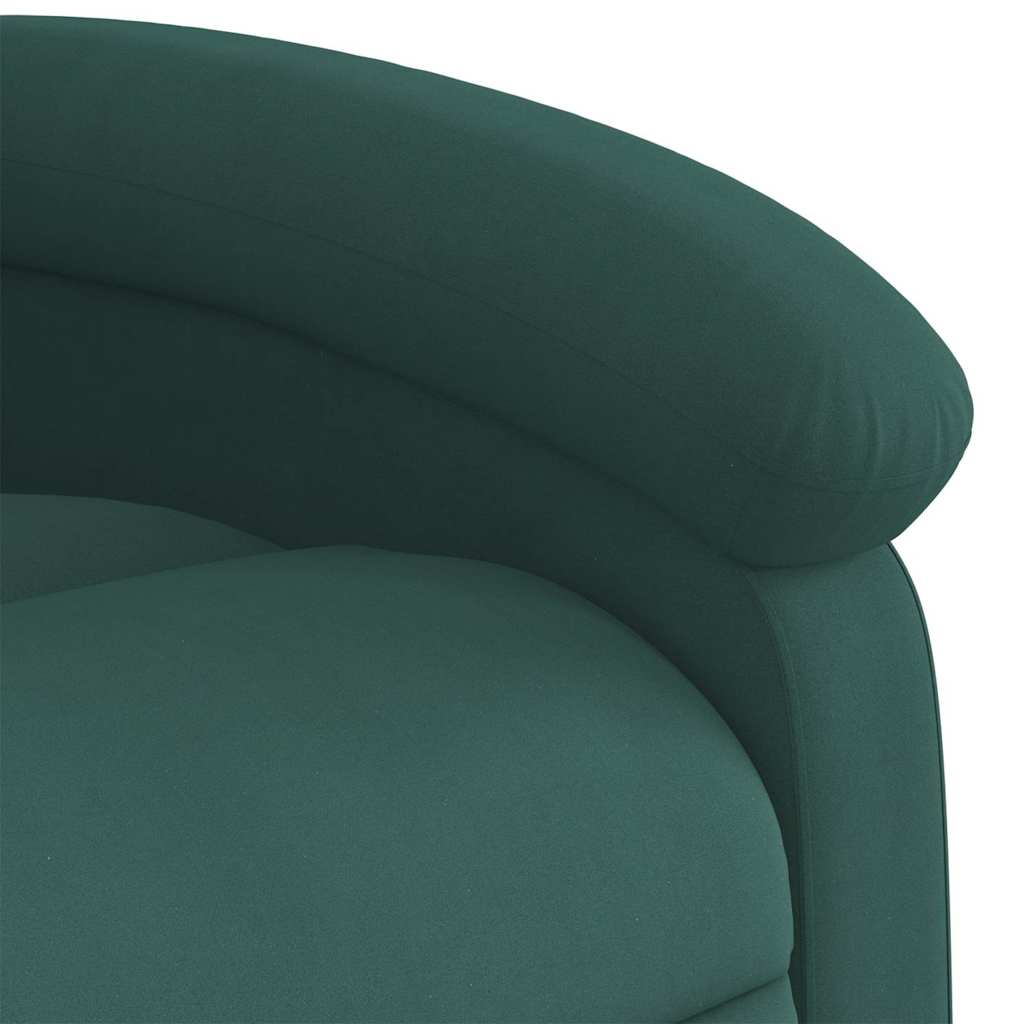Poltrona de massagens reclinável veludo verde-escuro