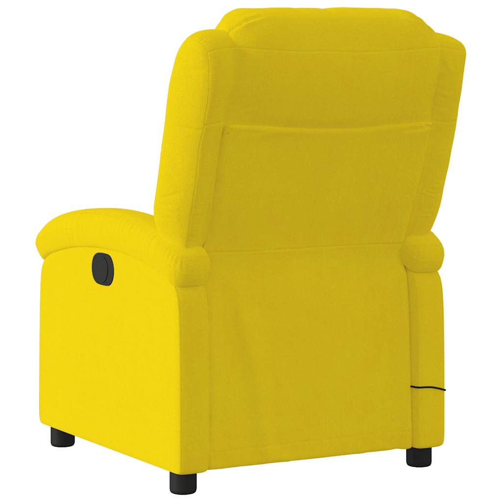 Poltrona de massagens reclinável veludo amarelo
