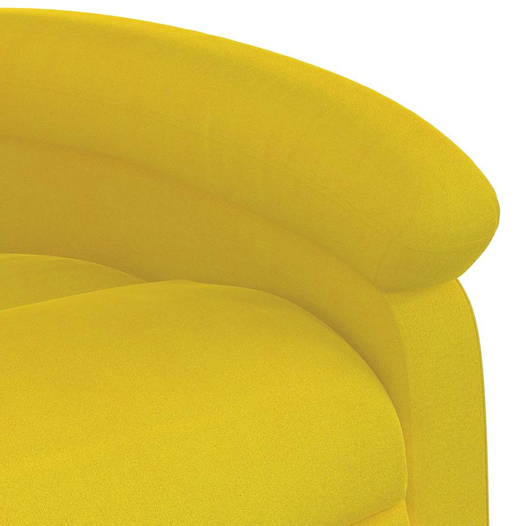 Poltrona de massagens reclinável veludo amarelo