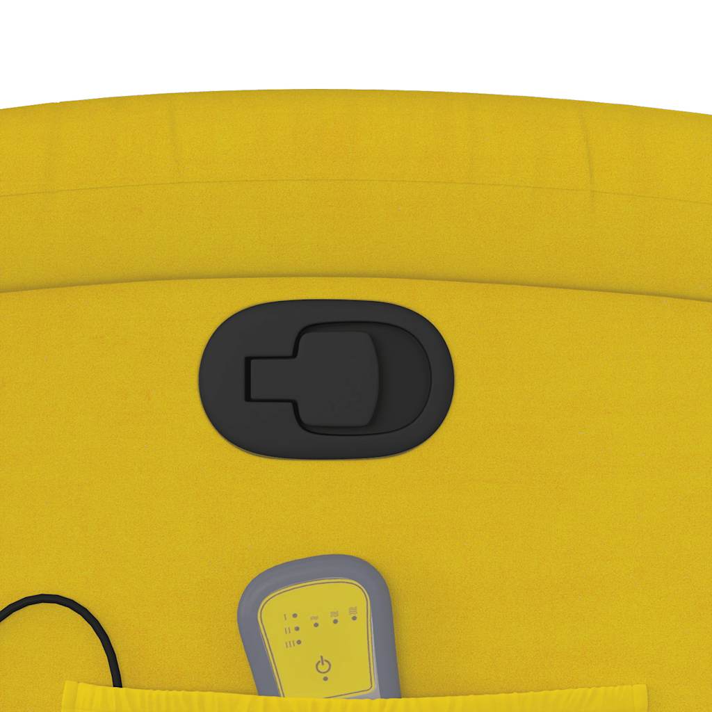 Poltrona de massagens reclinável veludo amarelo