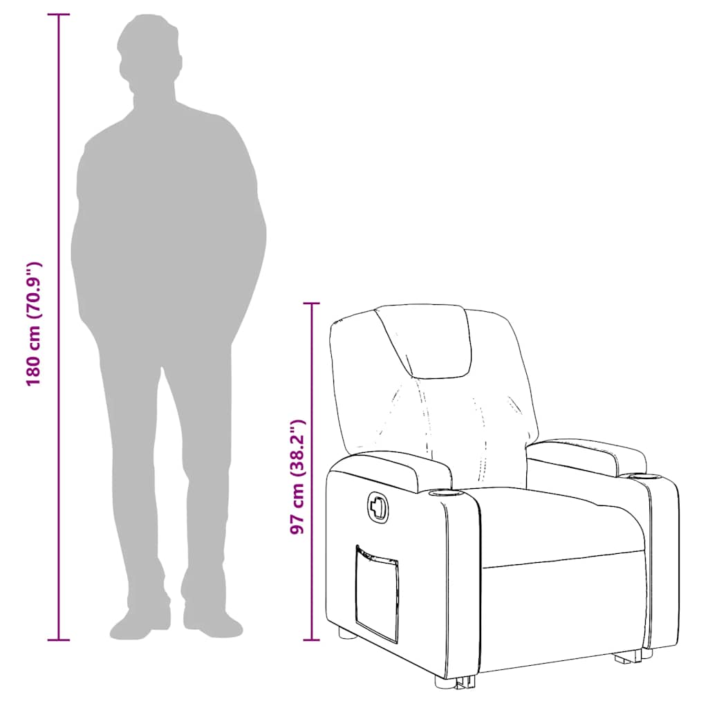 Poltrona reclinável couro artificial vermelho tinto