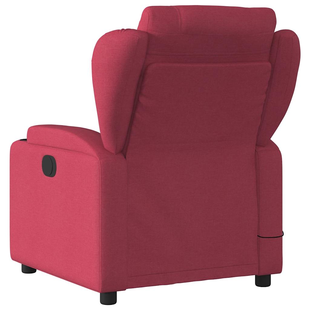 Poltrona de massagens reclinável tecido vermelho tinto
