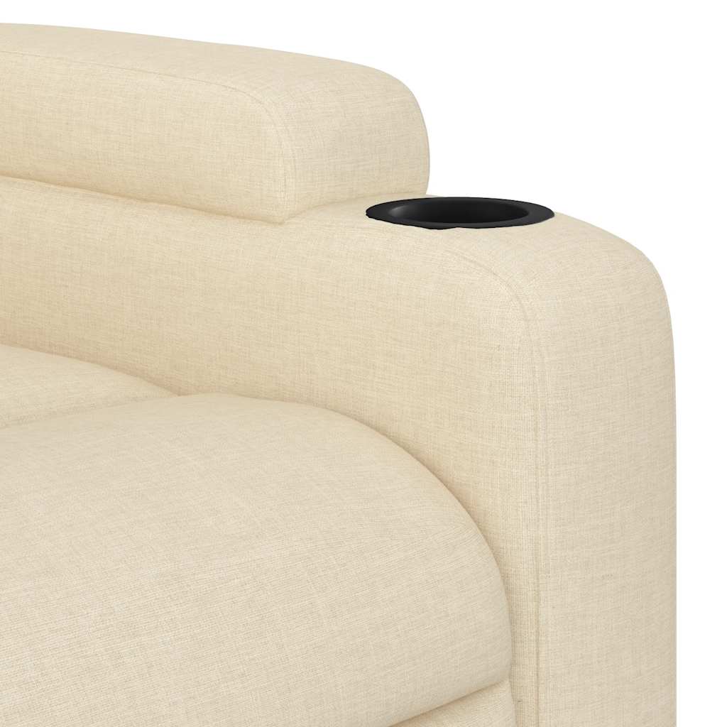 Poltrona de massagens reclinável tecido cor creme