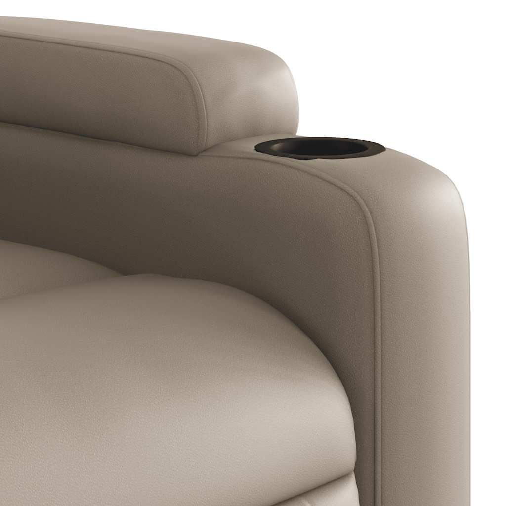 Poltrona de massagens reclinável couro artificial cappuccino