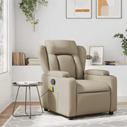 Poltrona de massagens reclinável couro artificial cappuccino