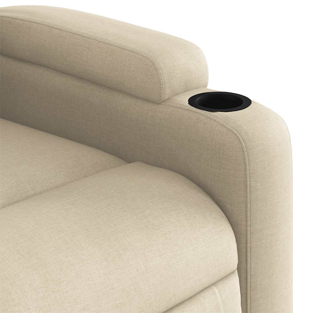 Poltrona de massagens reclinável tecido cor creme