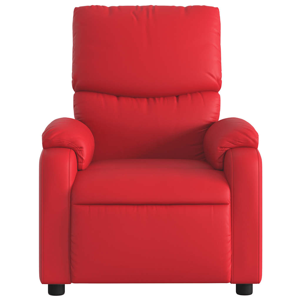 Poltrona de massagens reclinável couro artificial vermelho