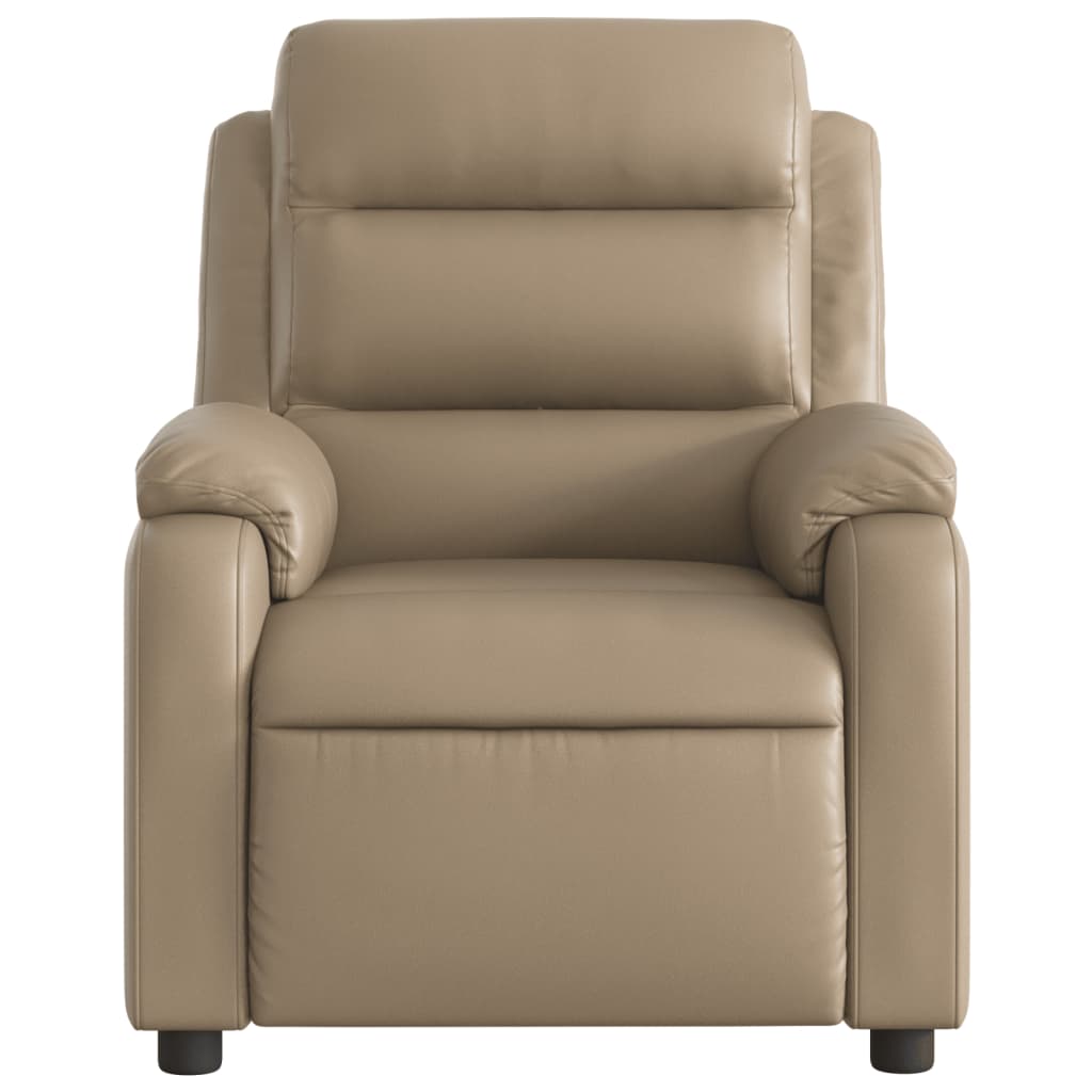 Poltrona de massagens reclinável couro artificial cappuccino