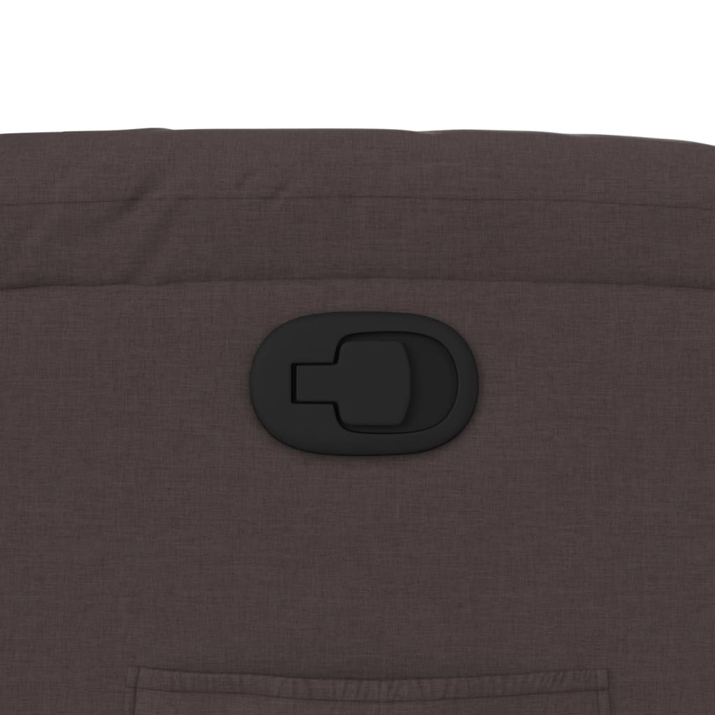 Poltrona reclinável tecido castanho-escuro