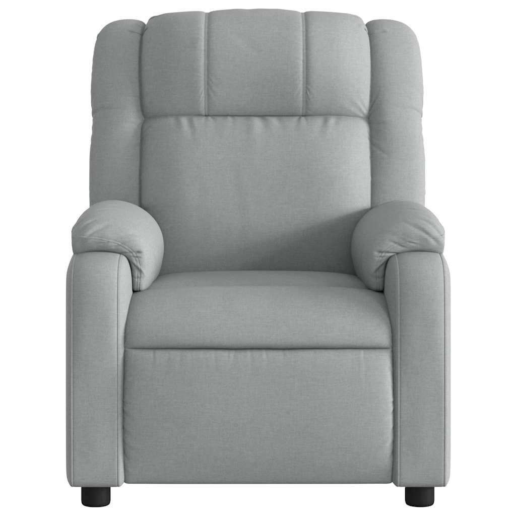 Poltrona de massagens reclinável tecido cinzento-claro
