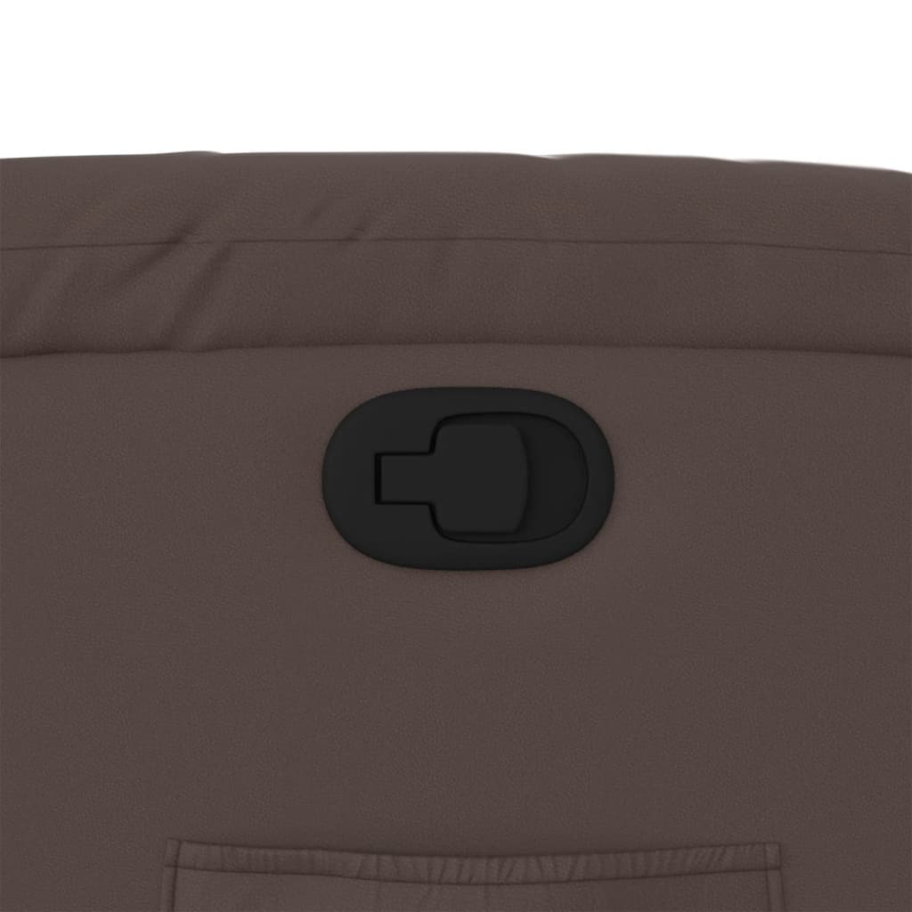 Poltrona reclinável couro artificial castanho