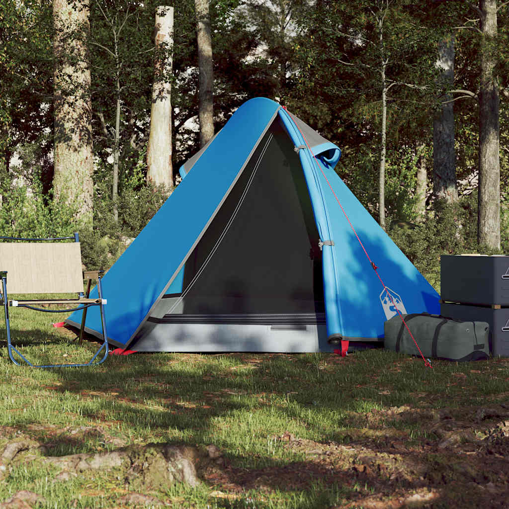 Tenda de campismo cúpula para 2 pessoas impermeável azul