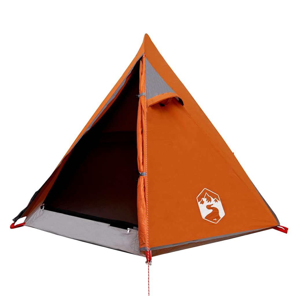 Tenda de campismo cúpula p/ 2 pessoas impermeável cinza/laranja