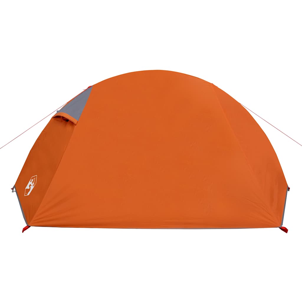 Tenda de campismo cúpula p/ 2 pessoas impermeável cinza/laranja
