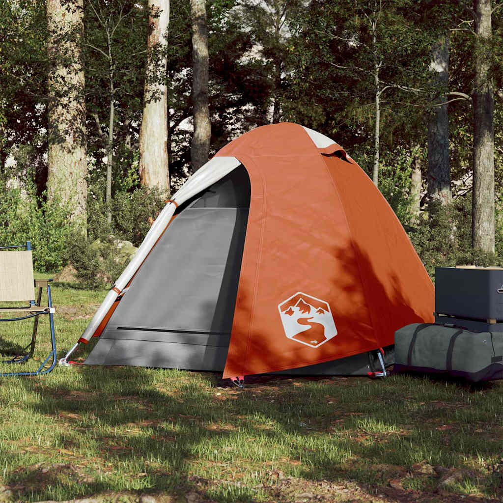 Tenda de campismo cúpula p/ 2 pessoas impermeável laranja