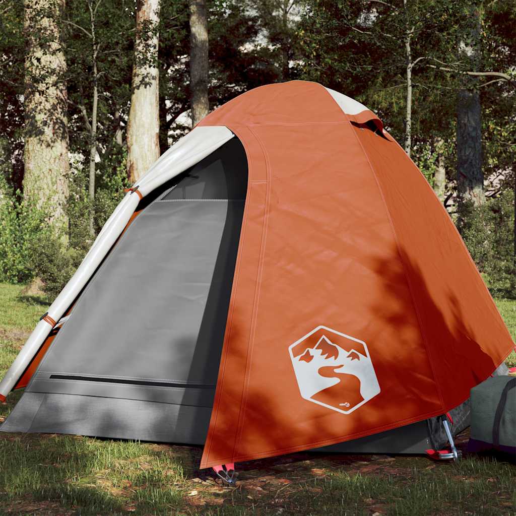 Tenda de campismo cúpula p/ 2 pessoas impermeável laranja