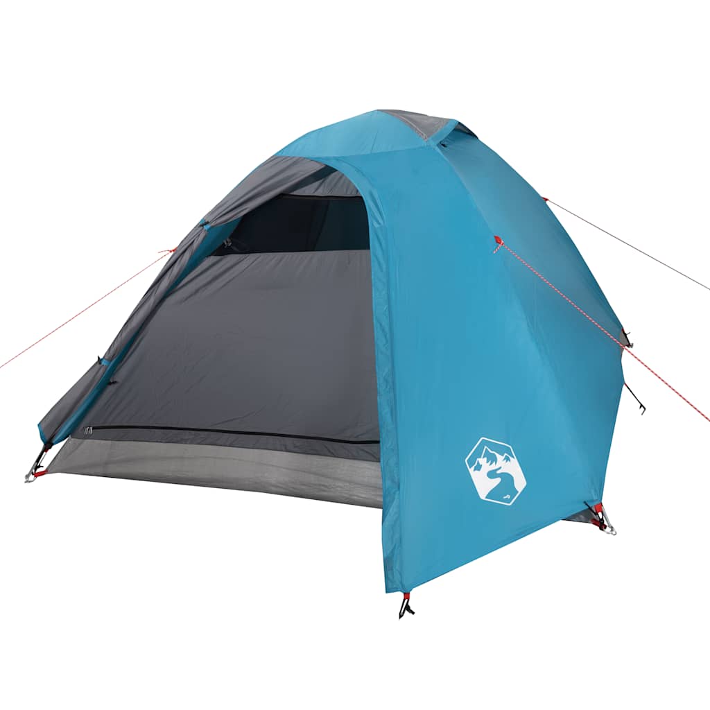 Tenda de campismo cúpula para 3 pessoas impermeável azul