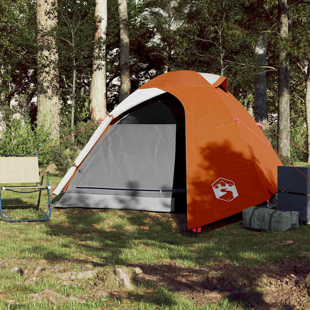Tenda de campismo cúpula p/ 3 pessoas impermeável laranja