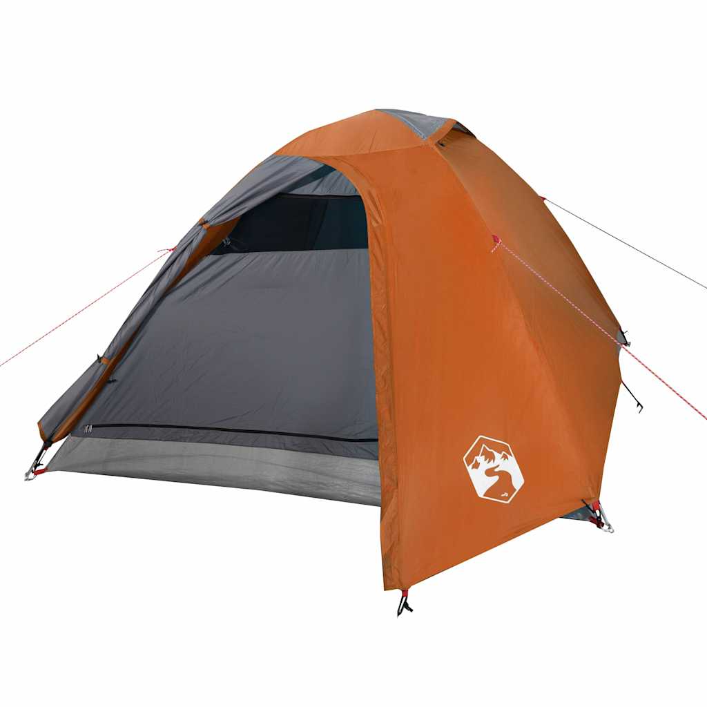 Tenda de campismo cúpula p/ 3 pessoas impermeável laranja