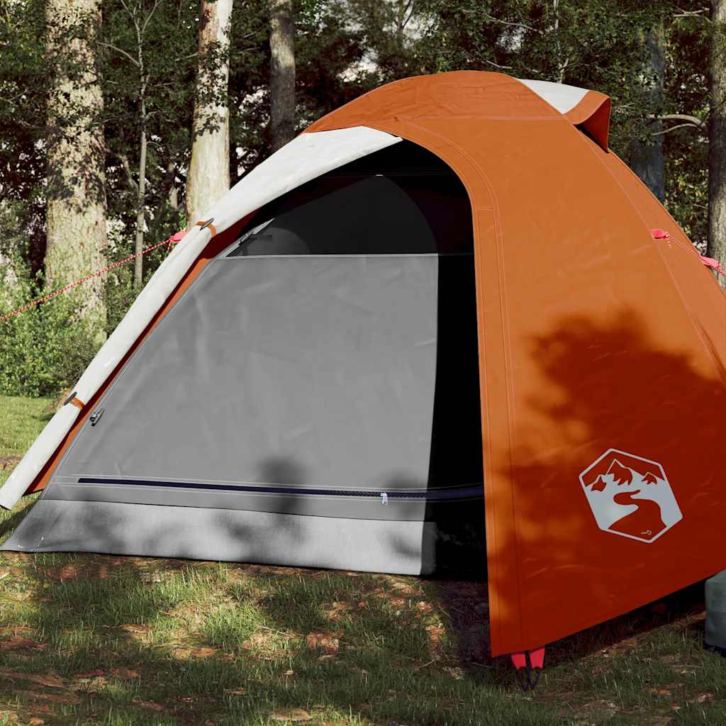 Tenda de campismo cúpula p/ 3 pessoas impermeável laranja