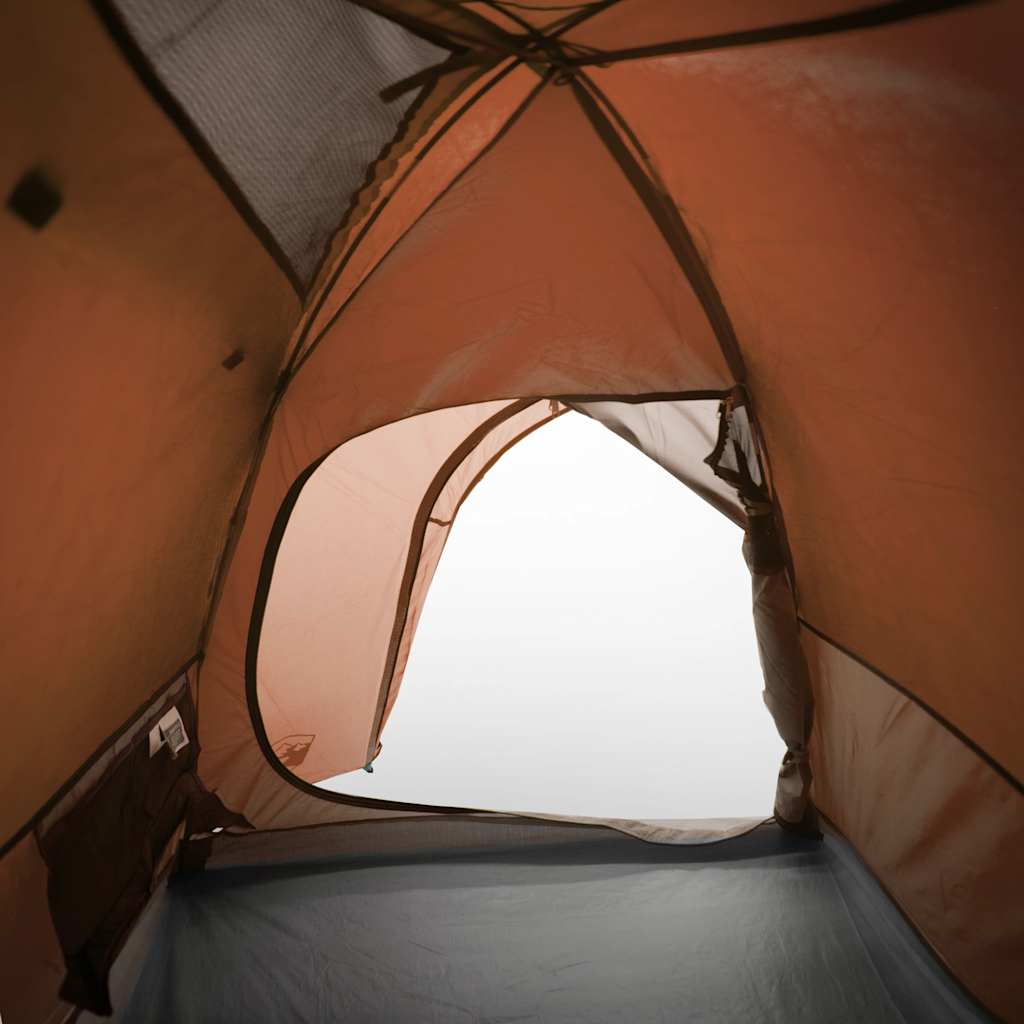Tenda de campismo cúpula p/ 4 pessoas impermeável cinza/laranja