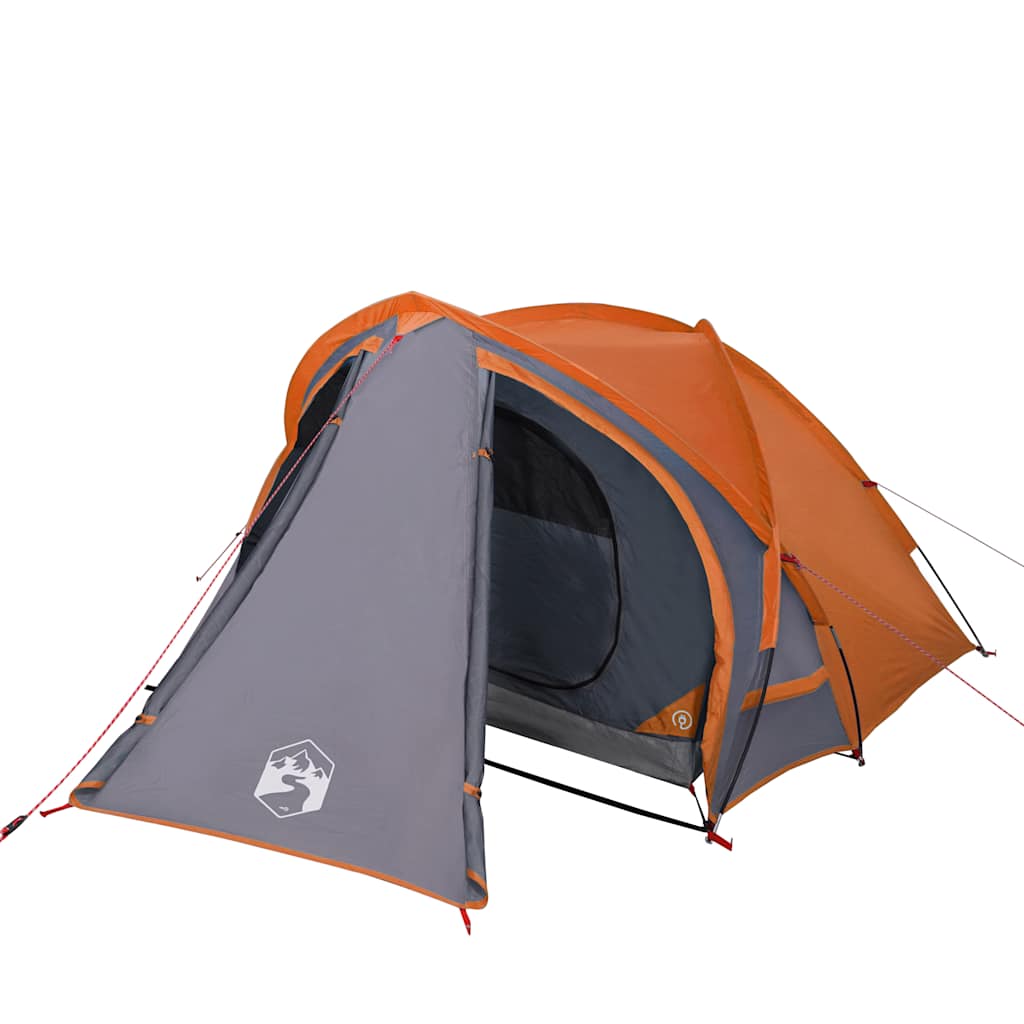 Tenda de campismo cúpula p/ 2 pessoas impermeável cinza/laranja