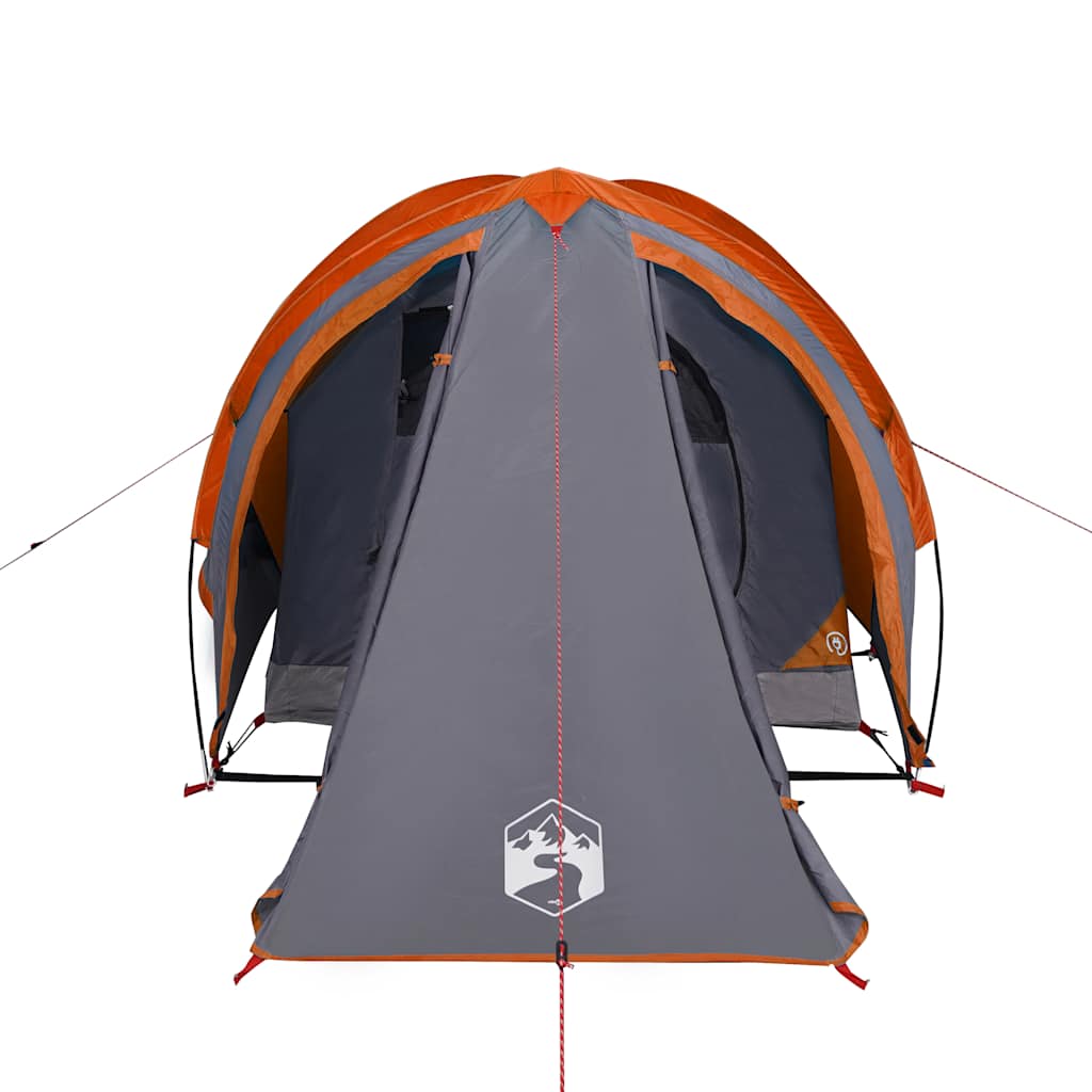 Tenda de campismo cúpula p/ 2 pessoas impermeável cinza/laranja