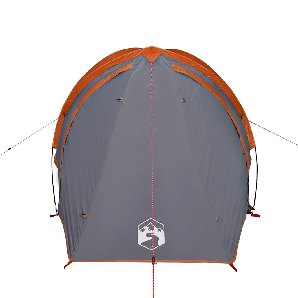 Tenda de campismo cúpula p/ 2 pessoas impermeável cinza/laranja