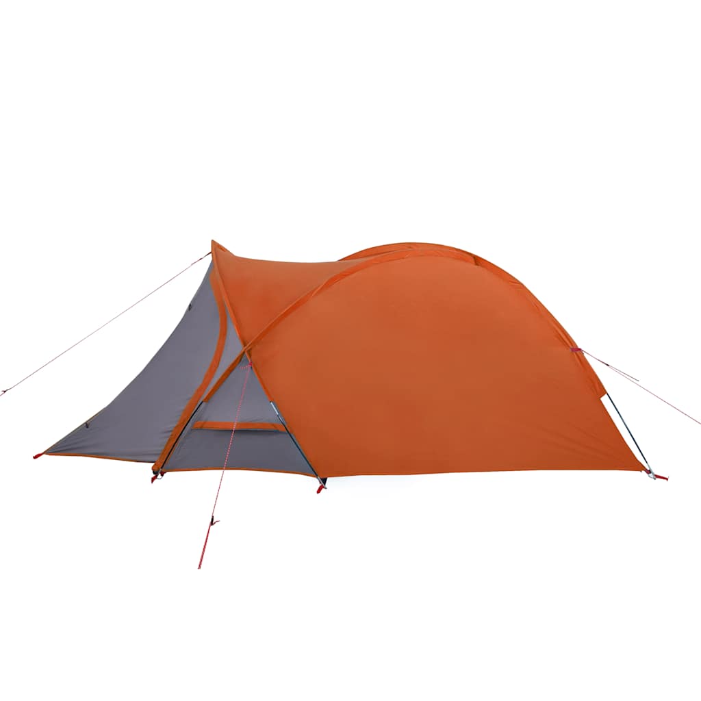 Tenda de campismo cúpula p/ 2 pessoas impermeável cinza/laranja