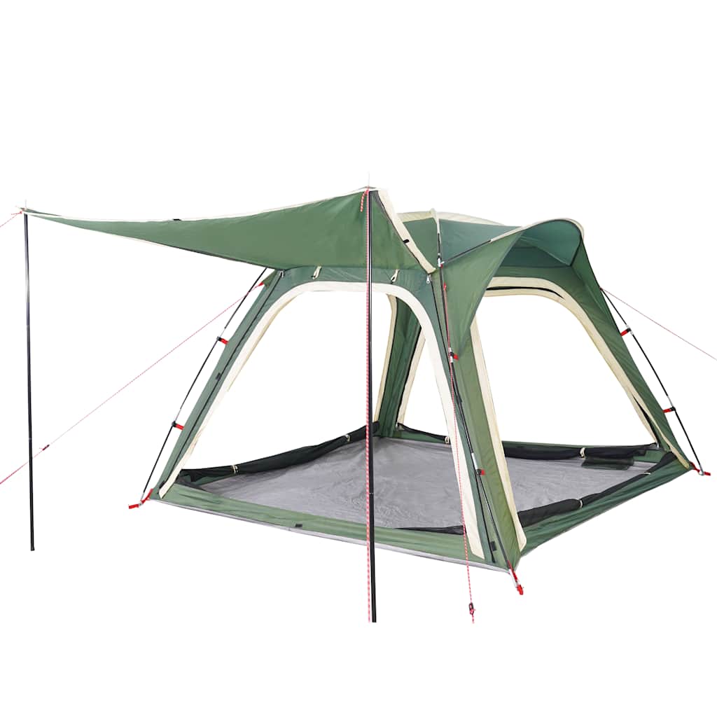 Tenda de campismo 4 pessoas libertação rápida impermeável verde