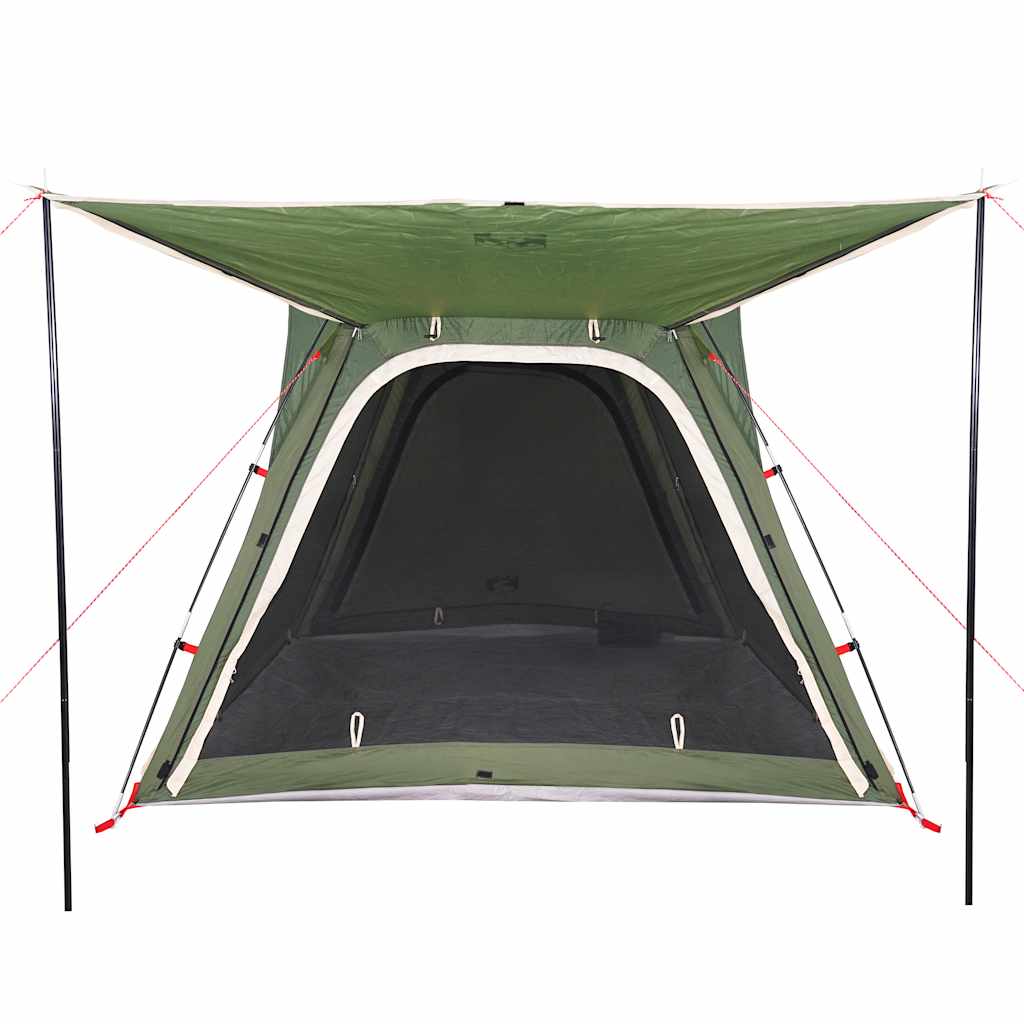 Tenda de campismo 4 pessoas libertação rápida impermeável verde