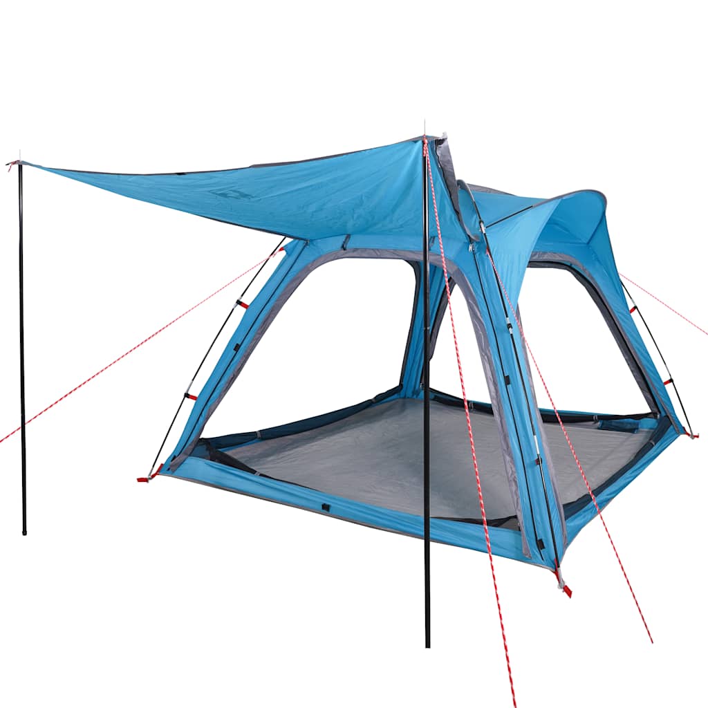 Tenda de campismo 4 pessoas libertação rápida impermeável azul