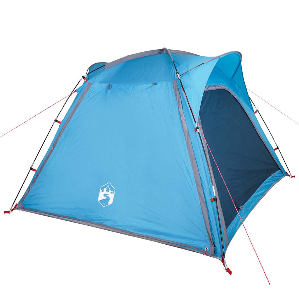 Tenda de campismo 4 pessoas libertação rápida impermeável azul