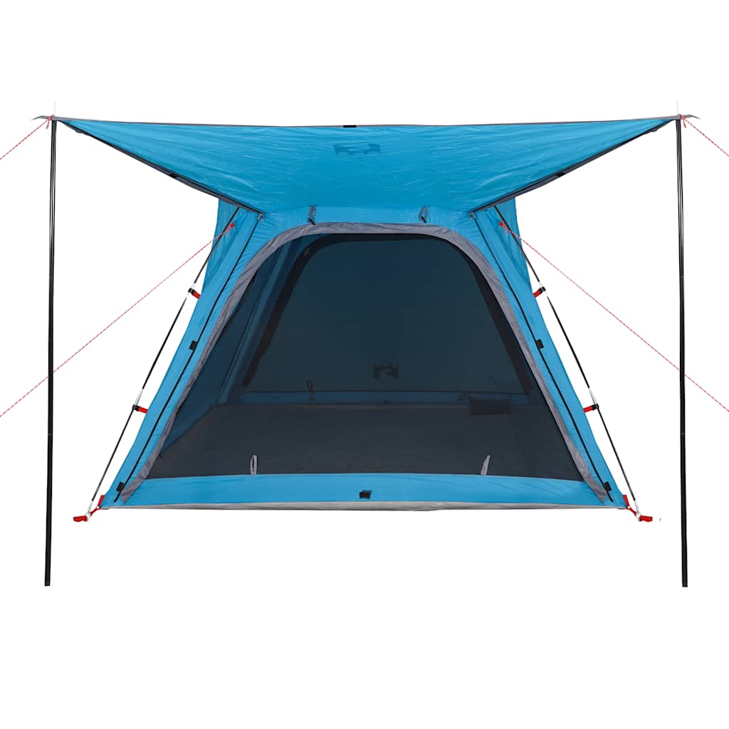 Tenda de campismo 4 pessoas libertação rápida impermeável azul