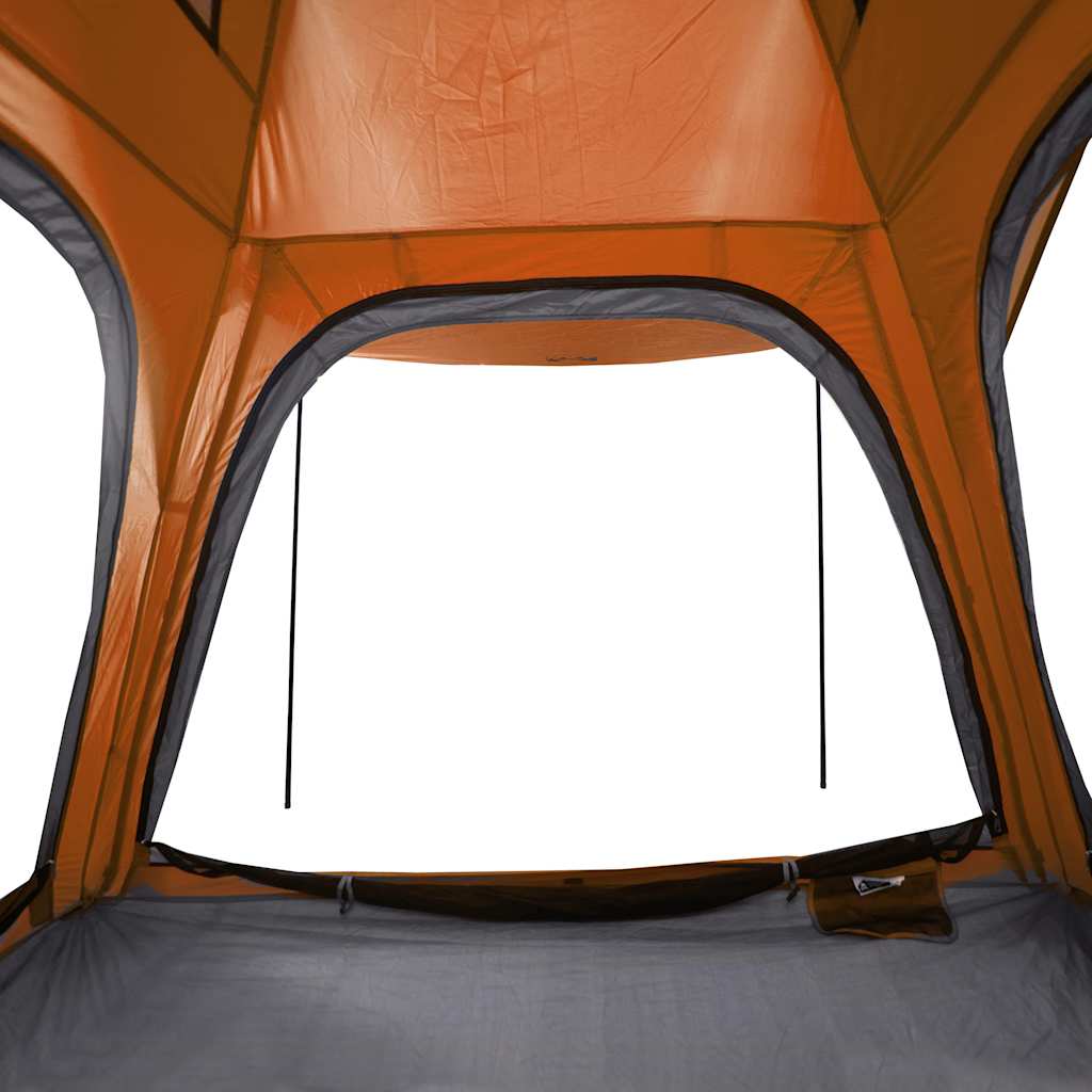 Tenda campismo 4 pessoas libertação rápida imper. cinza/laranja