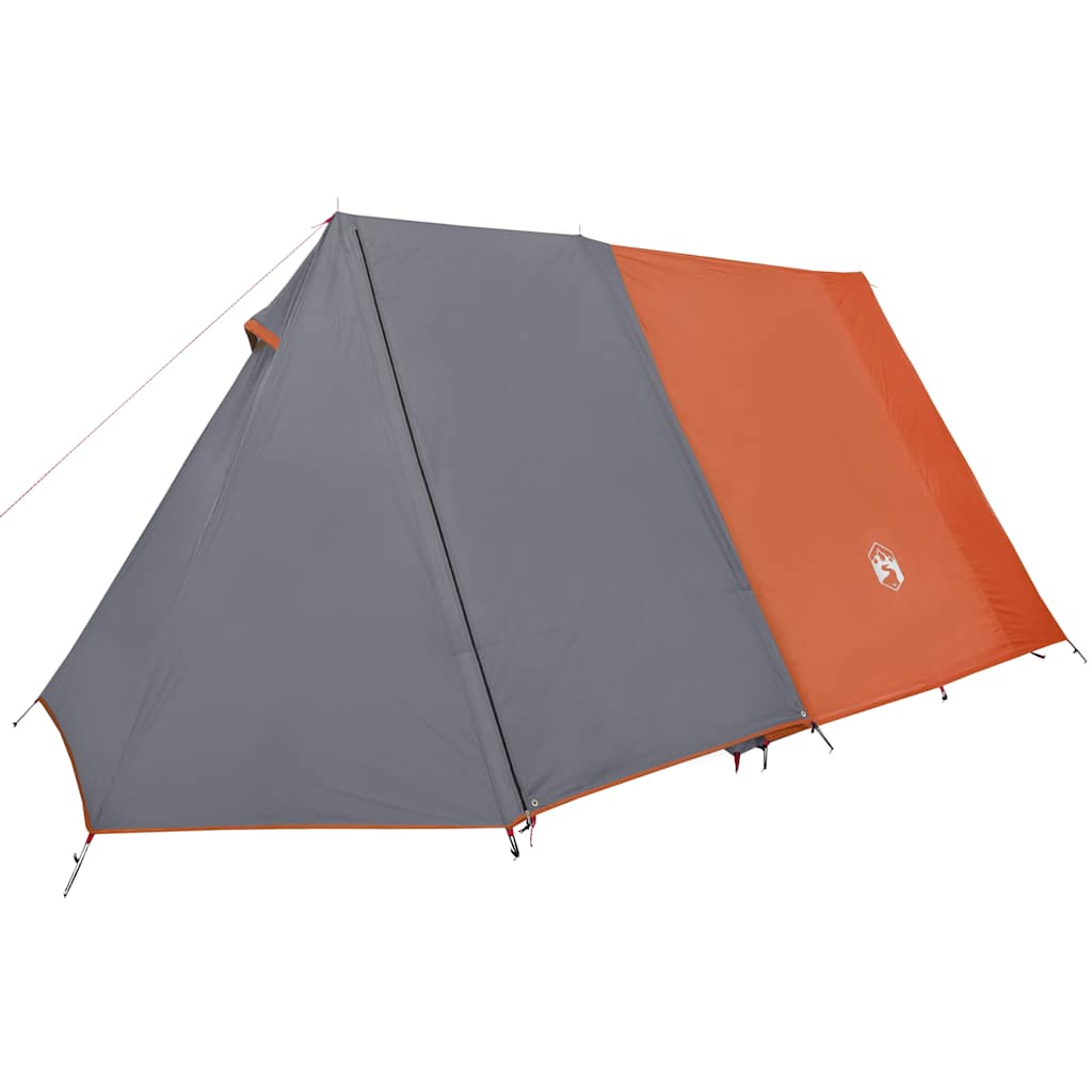 Tenda de campismo para 3 pessoas impermeável cinzento e laranja