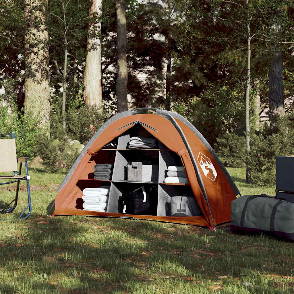 Tenda de arrumação 9 compartimentos impermeável cinza/laranja