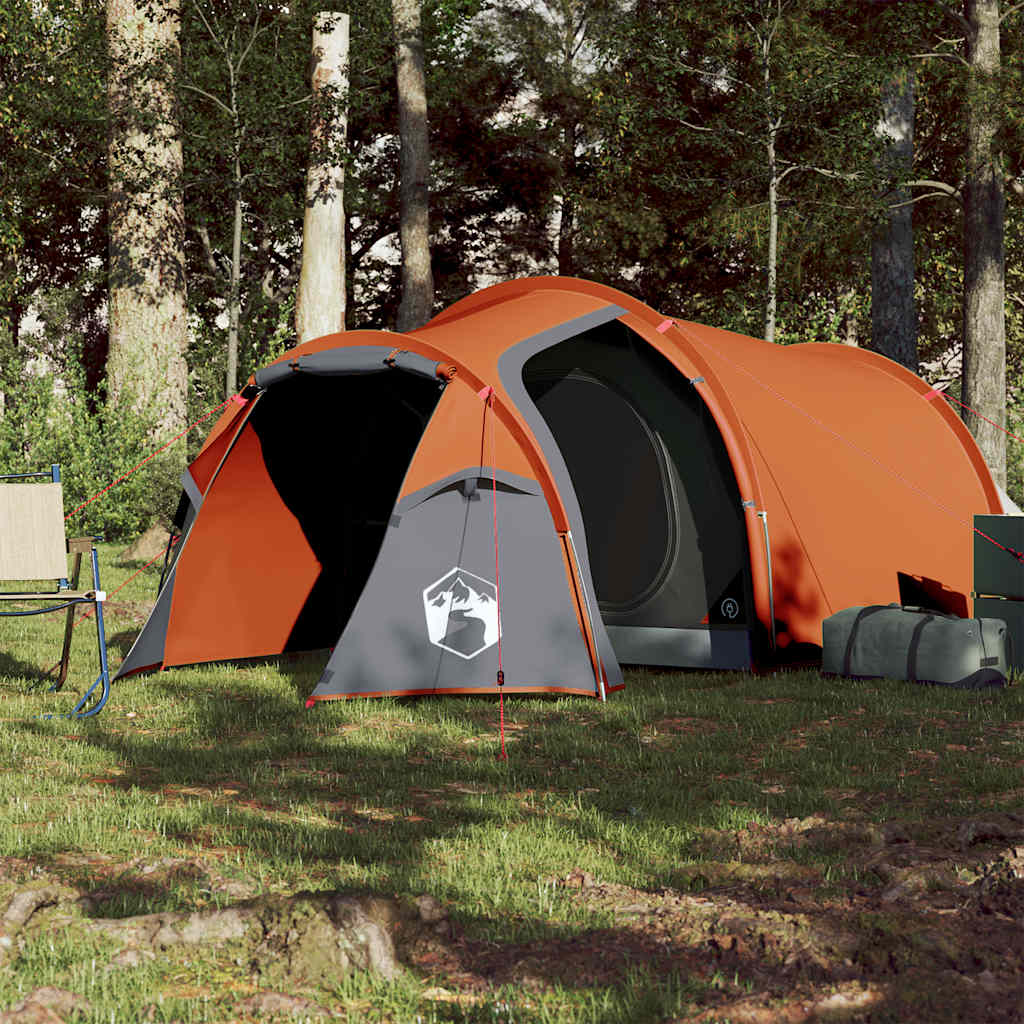 Tenda de campismo túnel p/ 3 pessoas impermeável laranja