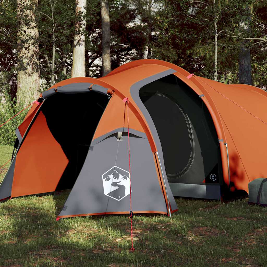 Tenda de campismo túnel p/ 3 pessoas impermeável laranja