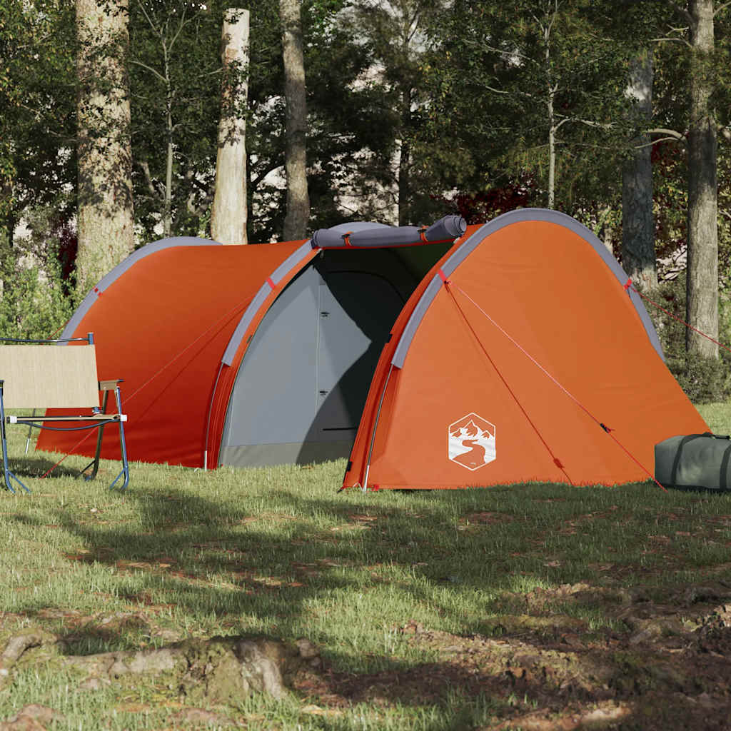 Tenda de campismo túnel p/ 4 pessoas impermeável laranja