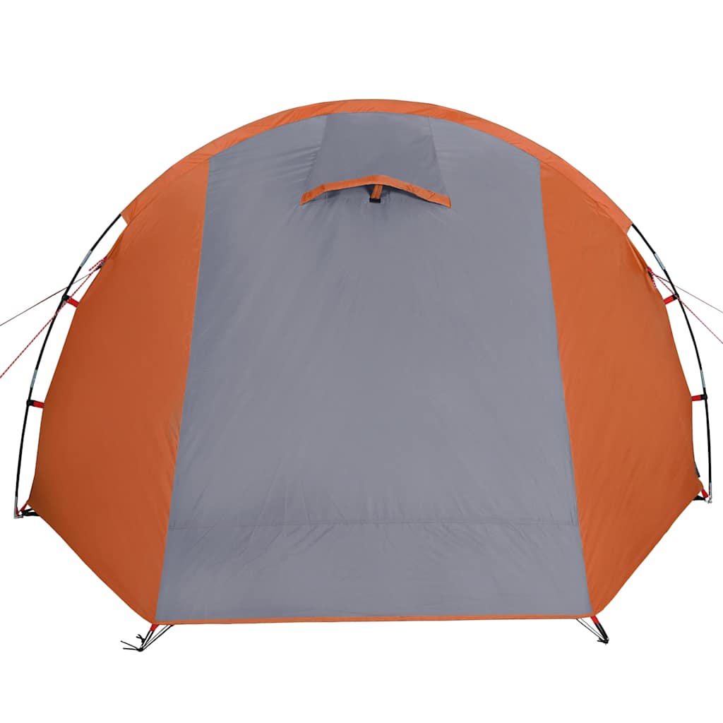 Tenda de campismo túnel p/ 4 pessoas impermeável cinza/laranja