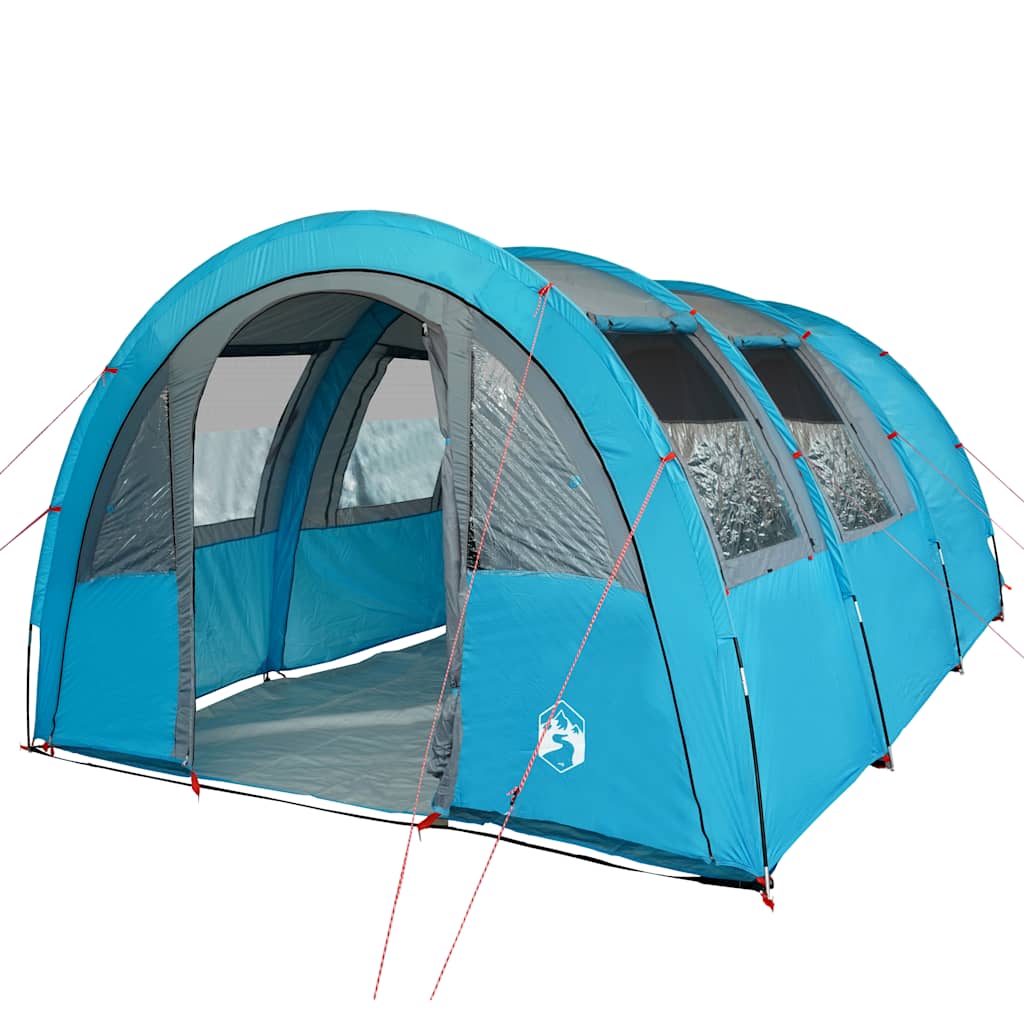 Tenda de campismo túnel para 4 pessoas impermeável azul