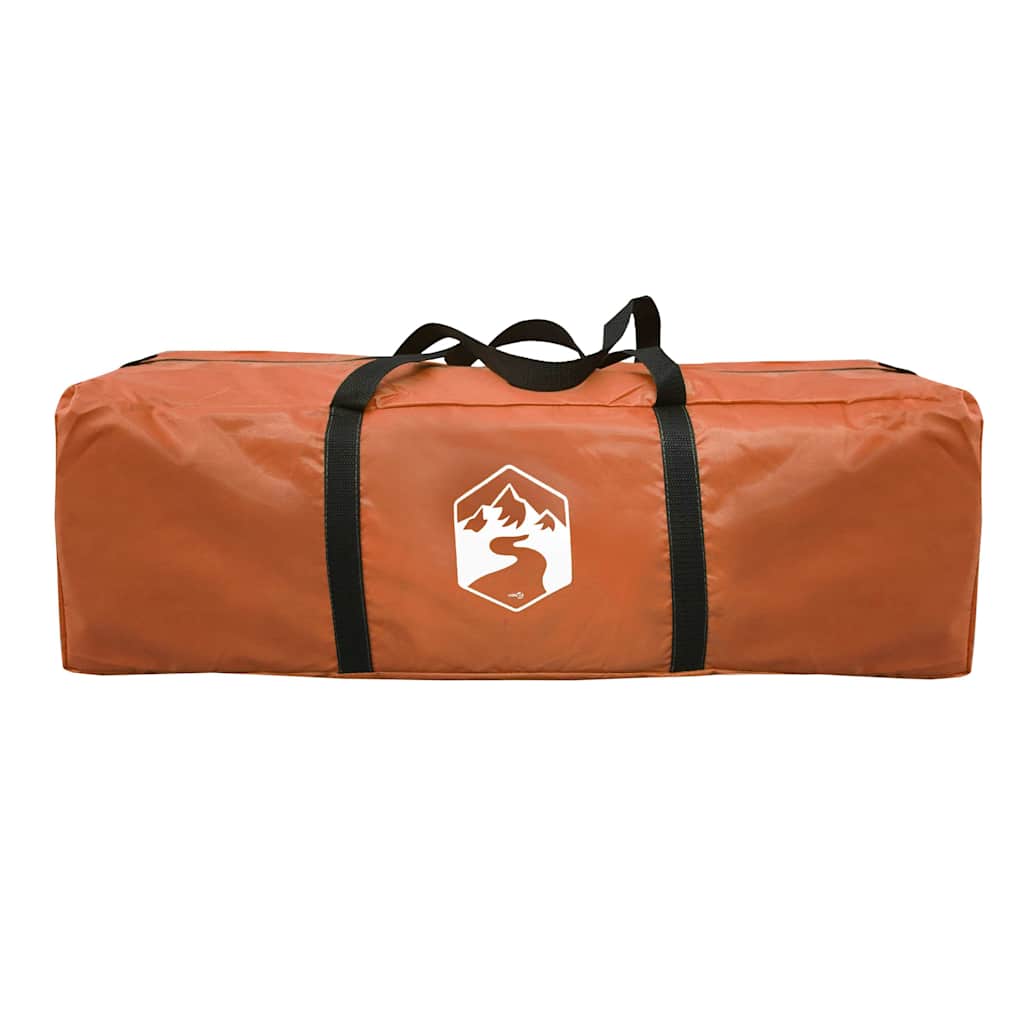 Tenda de campismo túnel p/ 4 pessoas impermeável cinza/laranja