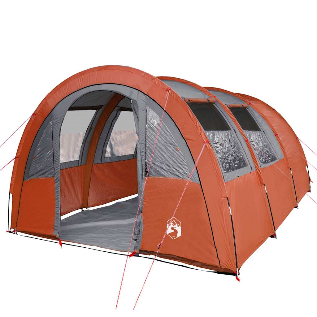 Tenda de campismo túnel p/ 4 pessoas impermeável cinza/laranja