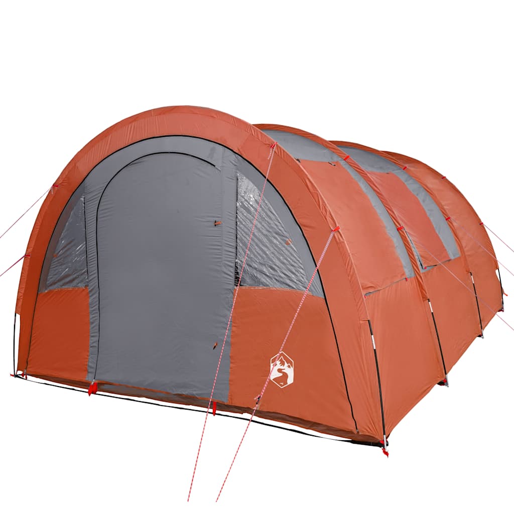 Tenda de campismo túnel p/ 4 pessoas impermeável cinza/laranja