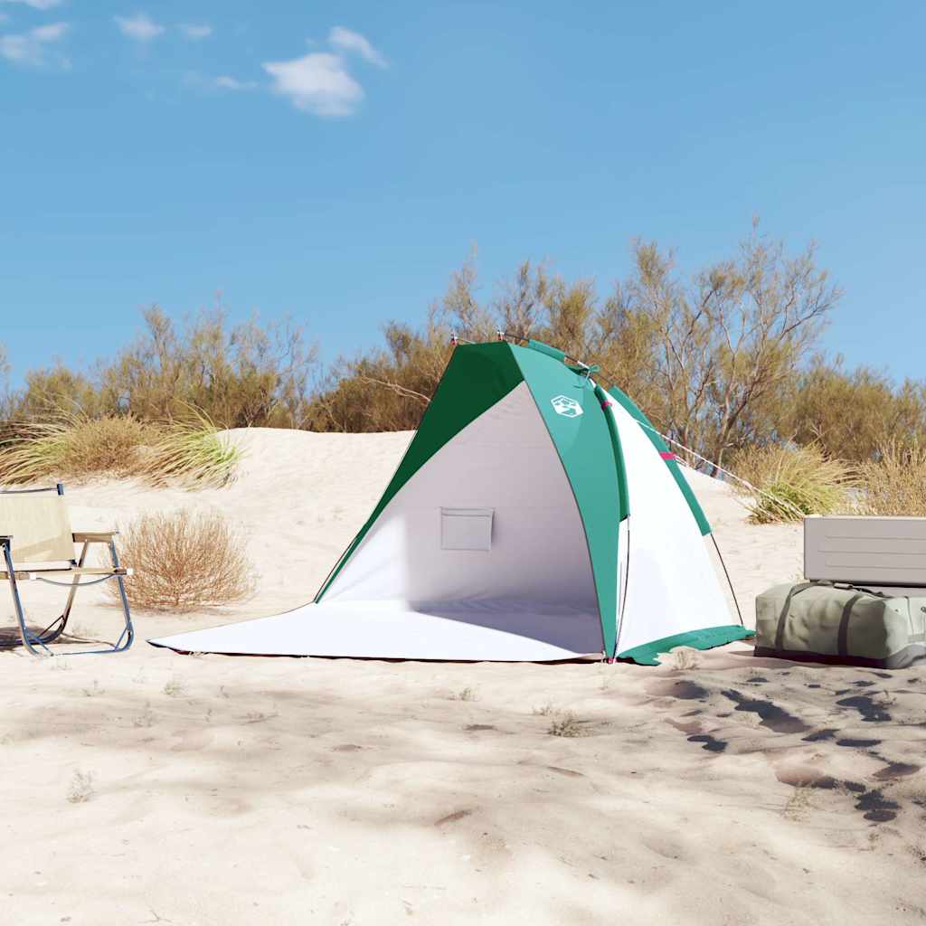 Tenda de praia 268x223x125 cm poliéster 185T verde-mar