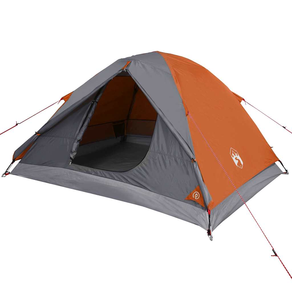 Tenda de campismo cúpula p/ 3 pessoas impermeável laranja