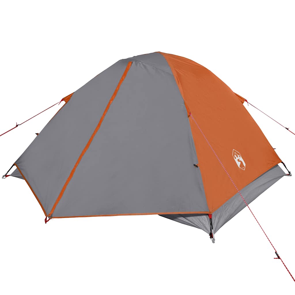 Tenda de campismo cúpula p/ 3 pessoas impermeável laranja