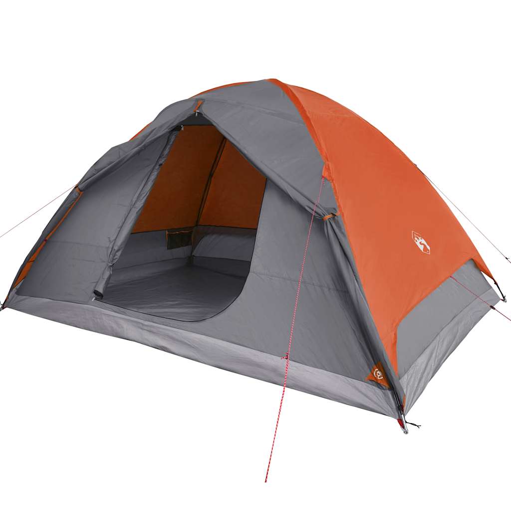 Tenda de campismo cúpula p/ 6 pessoas impermeável laranja