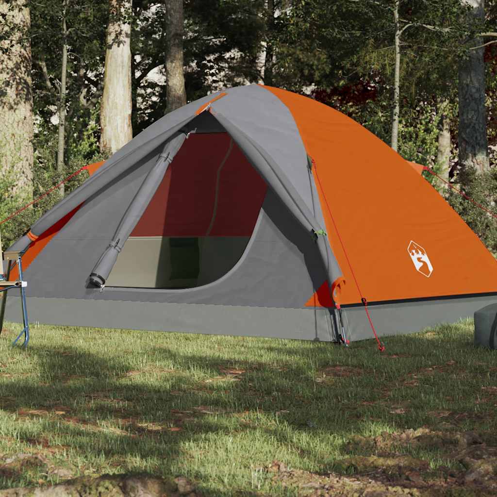 Tenda de campismo cúpula p/ 6 pessoas impermeável laranja